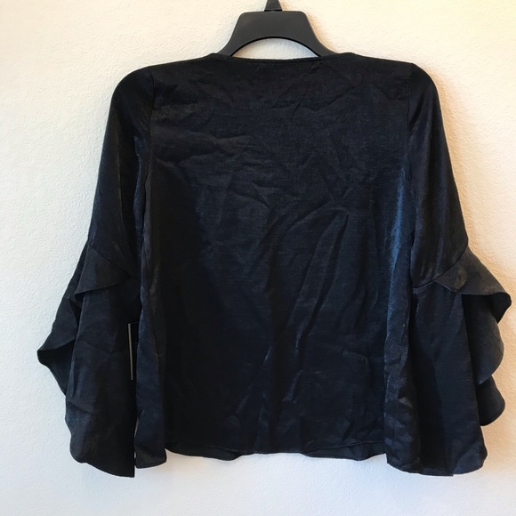 Black Bell Sleeve Top With Necklace NEW Womens Size Small RenFaire Fairycore - Picture 3 of 12